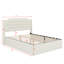Structure de grand lit agrémentée de tissu matelassé et de boutons en cristal-432281725
