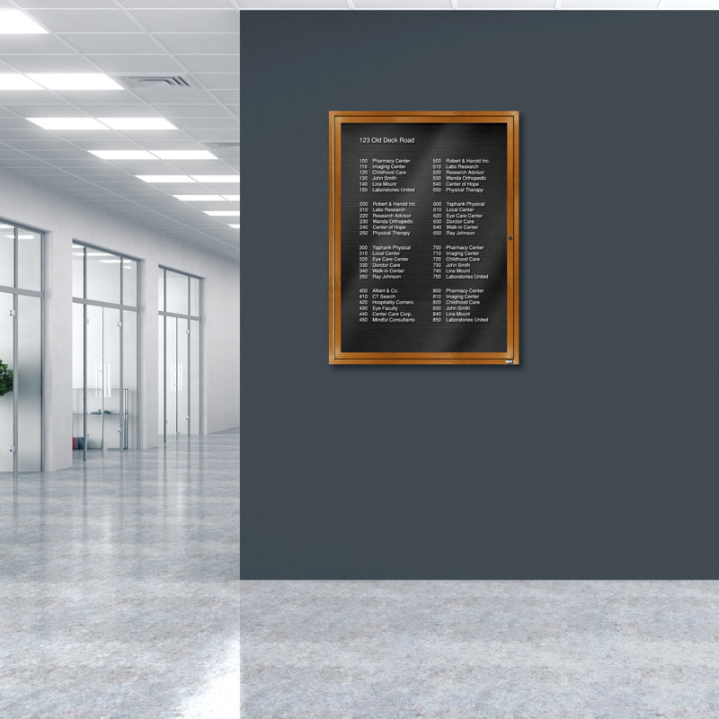 Panneau de lettres mural fermé en aluminium, Bois de chêne, Un, H 48 po x l 36 po