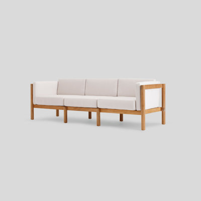 Haven Teak Outdoor Sofa with Sunbrella Cushions in Canvas