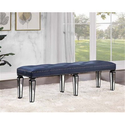 Bench With Button Tufted In Mirrored by Rosdorf Park