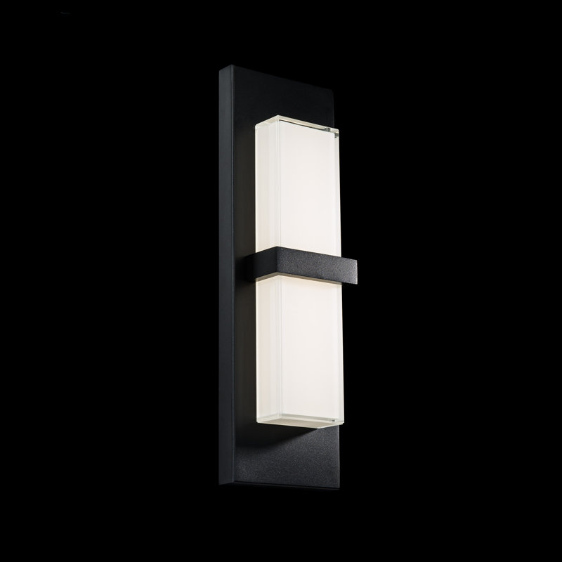 16" Black Aluminum Dimmable Direct Wired Sconce