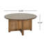 Table basse ronde, structure en bois massif de 32 pouces avec tissage en rotin, finition en bois naturel