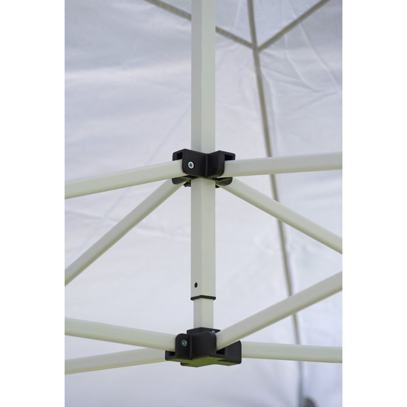 10 Ft x 15 Ft White Steel Pop-Up Canopy Tent