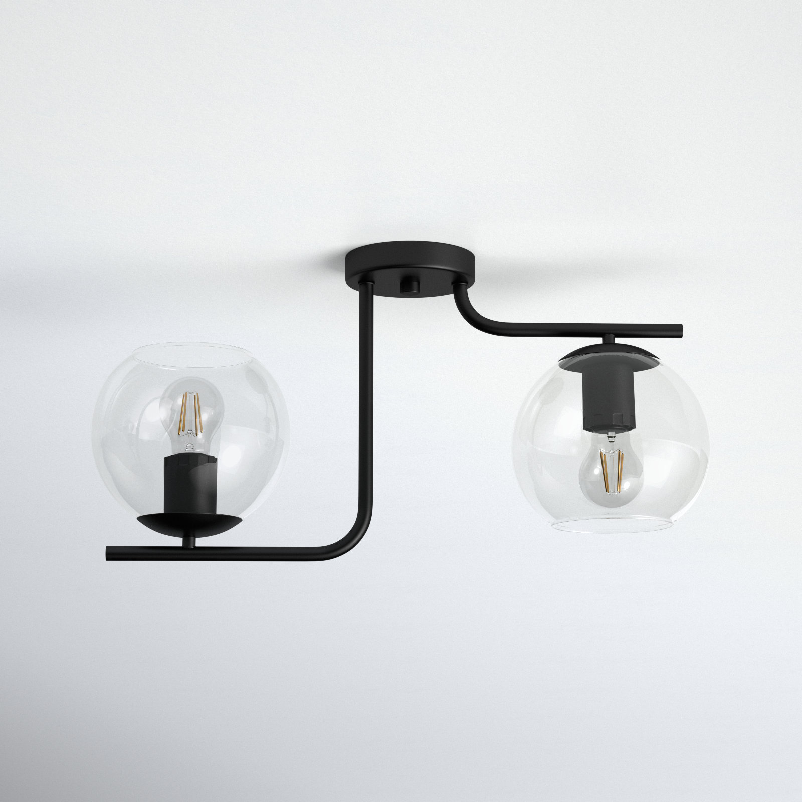 Beecher 2 Light Glass Semi Flush Mount