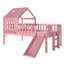 Lit mezzanine simple avec glissade, cadre de maison de jeu, conception étoile et lune, fenêtre, lumières DEL, sans sommier, rose-2045636729-2045636732