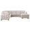 Canapé d'angle multi-fonctionnel en forme de L avec rangement et lit convertible