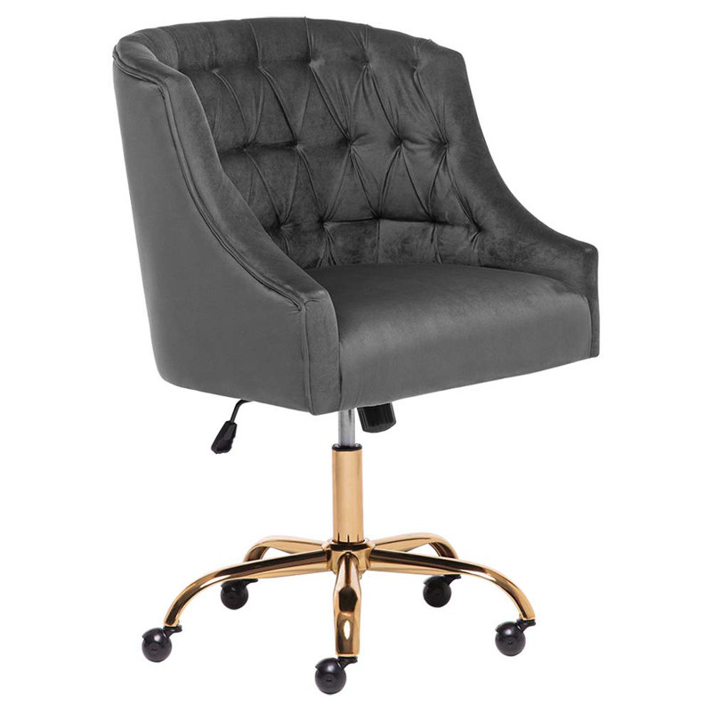 Duerr Velvet Office Chair, Grey