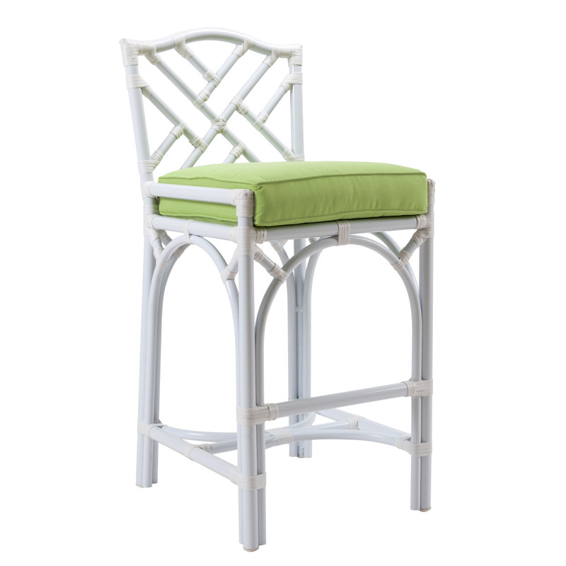 Chippendale Outdoor Bar Stool, Canvas Buttercup Sunbrella® Canvas