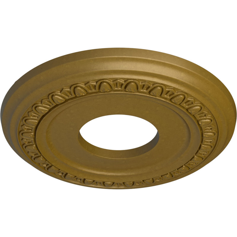 Médaillon de plafond Endurathane Jefferson, P 11 3/4 po x P 3/8 po (pour auvents jusqu'à 2 7/8 po), finition craquelée en nuage peinte à la main