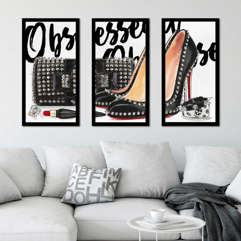 " Obsessed " by Jodi 3 - Pieces, 40.5" H x 25.5" W x 1" D