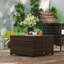 Glass Top Rattan 62*62*38 cm Rattan 1 Piece Side Table Brown with Tempered Glass Top