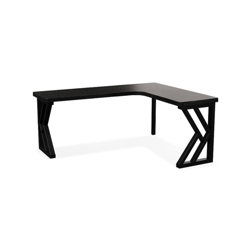 Household corner L-shaped solid wood black study desk and writing desk, Right Hand Return, 29.53'' H x 70.87'' W x 39.37'' D