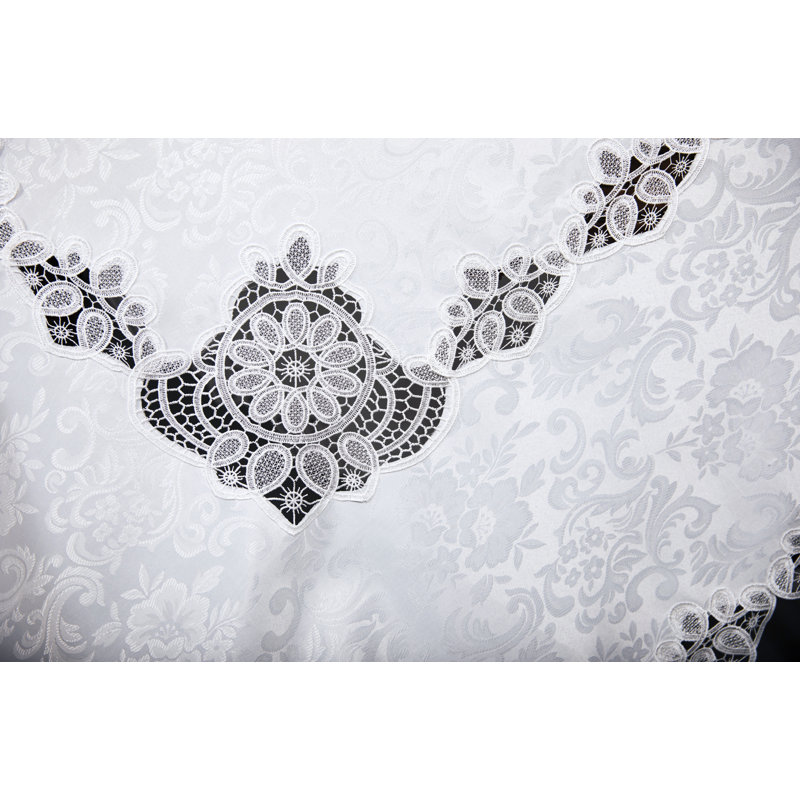 Christofer Lace Embroidered Cutwork Tablecloth, 108" L x 72" W