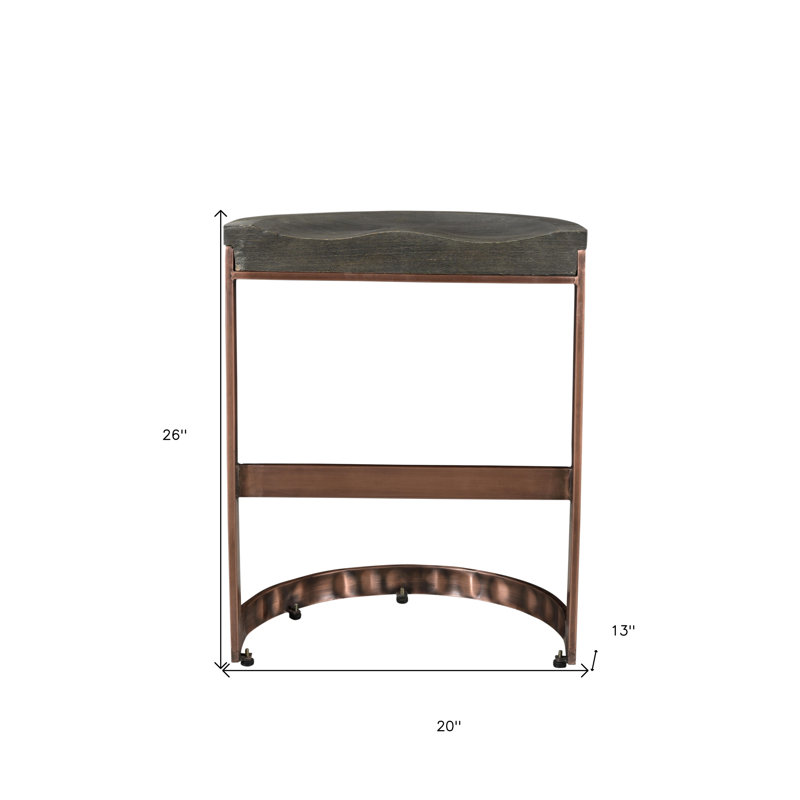 HomeRoots Counter Stool with Metal Frame