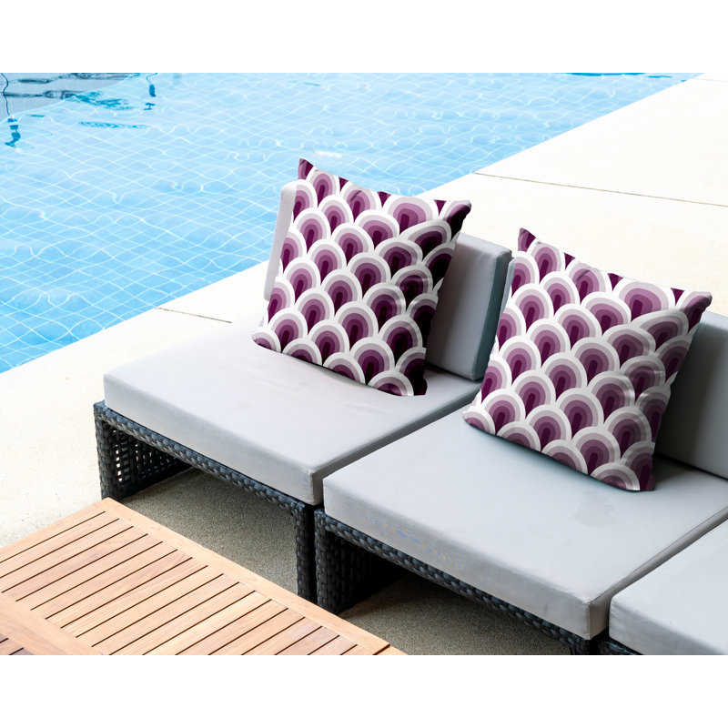  Coussin décoratif intérieur / extérieur, L 17 po x H 17 po, Mauve