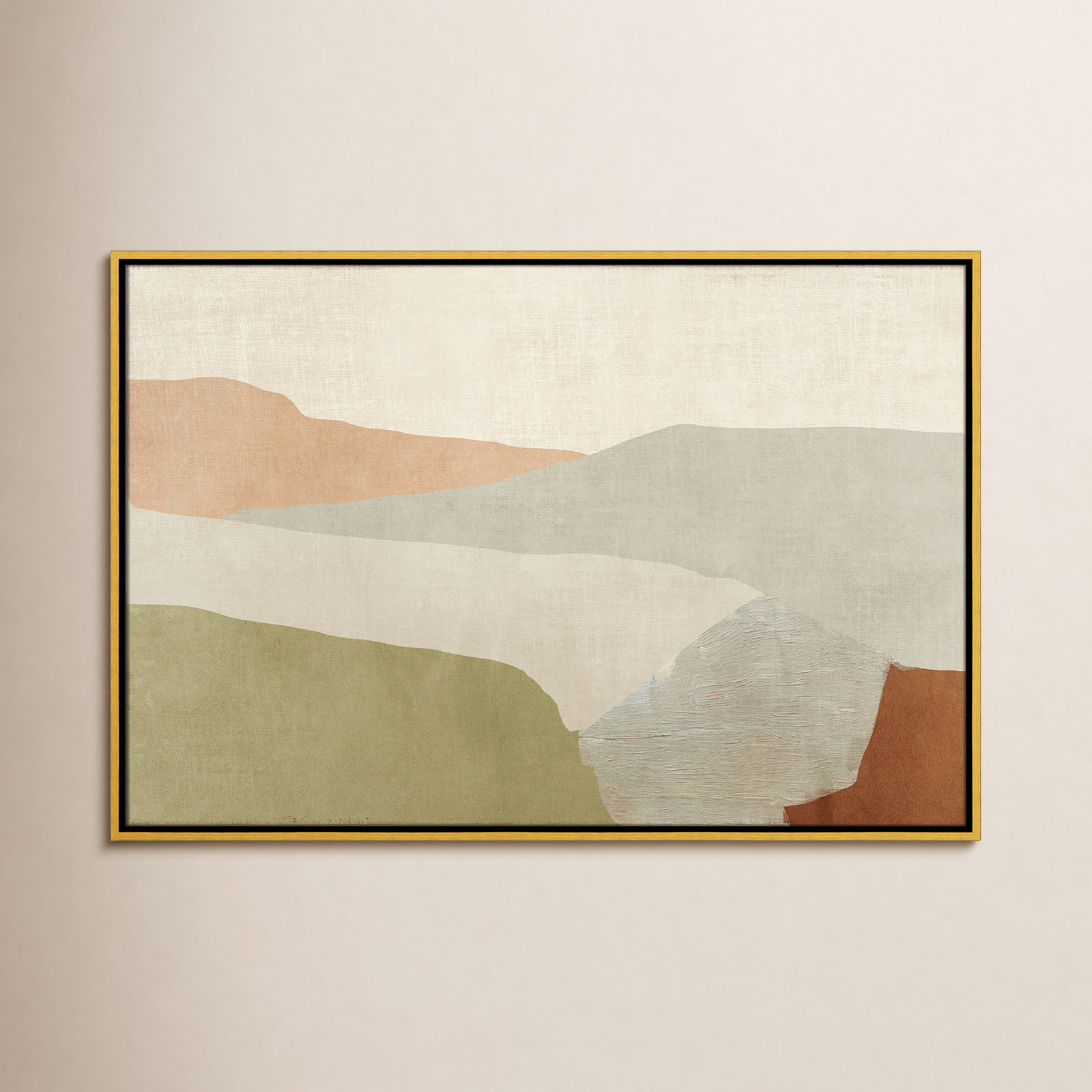 Elspeth "Pastel Views" Painting, 25.5" H x 37.5" W, Gold