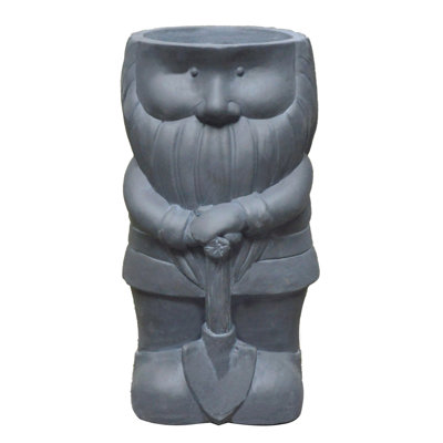 Gnome With A Shovel Oval Plant Pot L23 W21 H39 Cm, 6.8 Liters