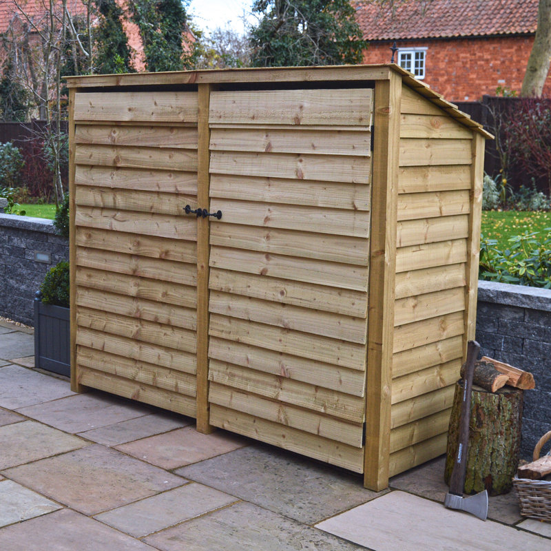 Troutville 230cm W x 74.5cm D Solid Wood Log Store, Light Green