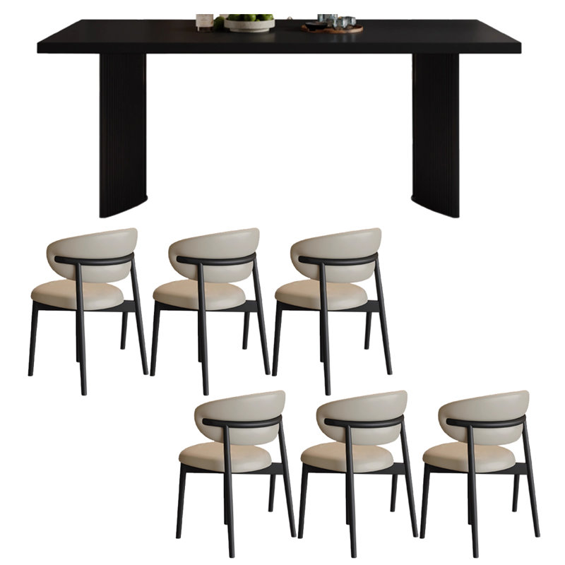 Table de salle à manger noire, H 29,53 po x L 70,87 po x l 35,43 po