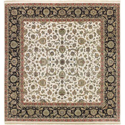 Handmade And Hand-knotted Indo Agra Hs-66 Ivory-black Oriental Rug -  Charlton HomeÂ®, 2F7C3B6C1AA8433AB9E2D0E0794223D5