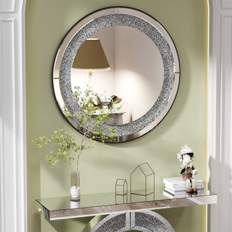 Miroir rond en cristal 33,46 "(85Cm)