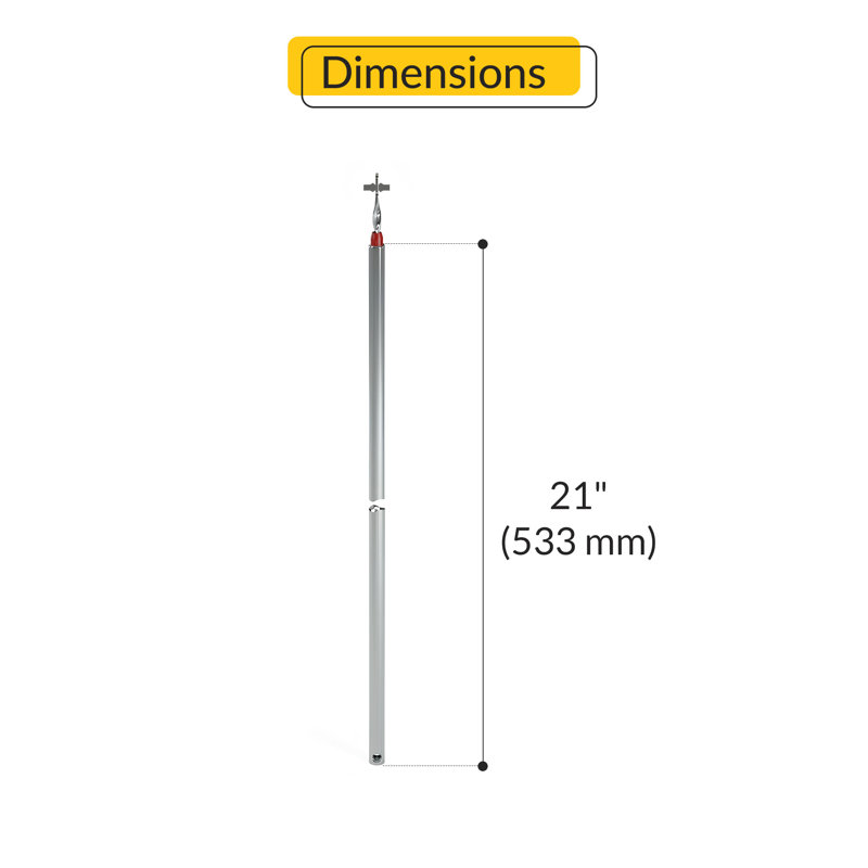  Tilt Tube Window, Argent/rouge, 0.39"