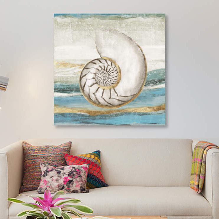 « pacific touch i », impression sur toile, H 26 po x l 26 po x P 1,5 po, Pas de tapis, Toile tendue