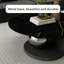 Table basse moderne en ardoise ronde avec base en métal-129878389-129878394