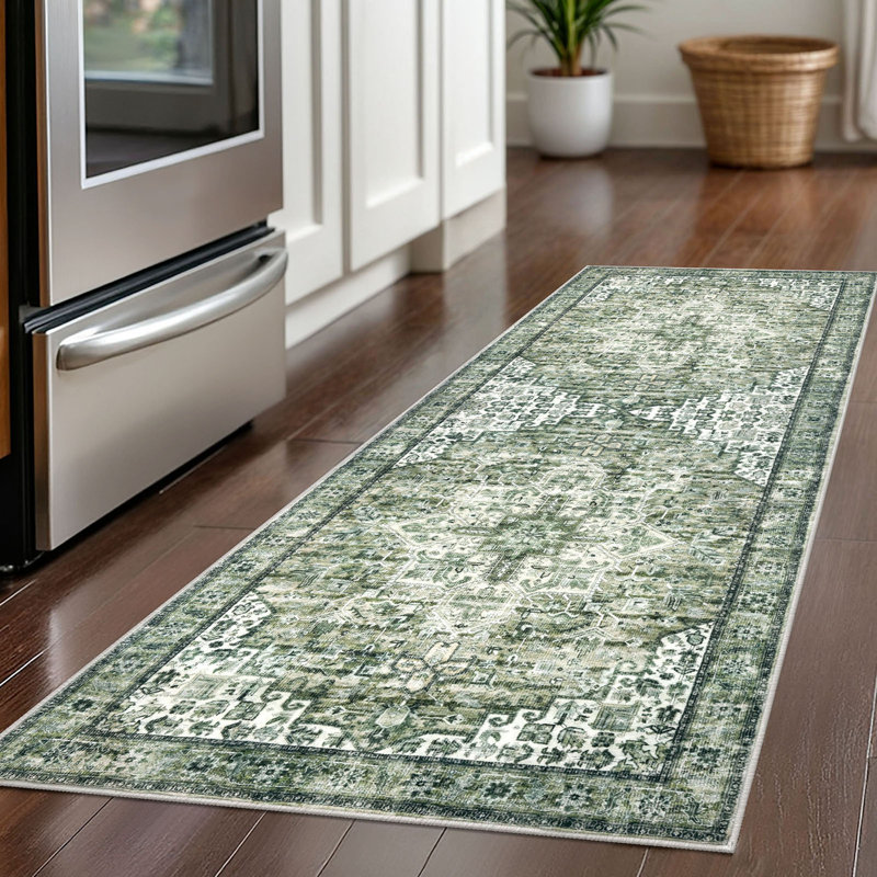 Tapis verts lavables antidérapants, Tapis de couloir 2 pi x 5 pi