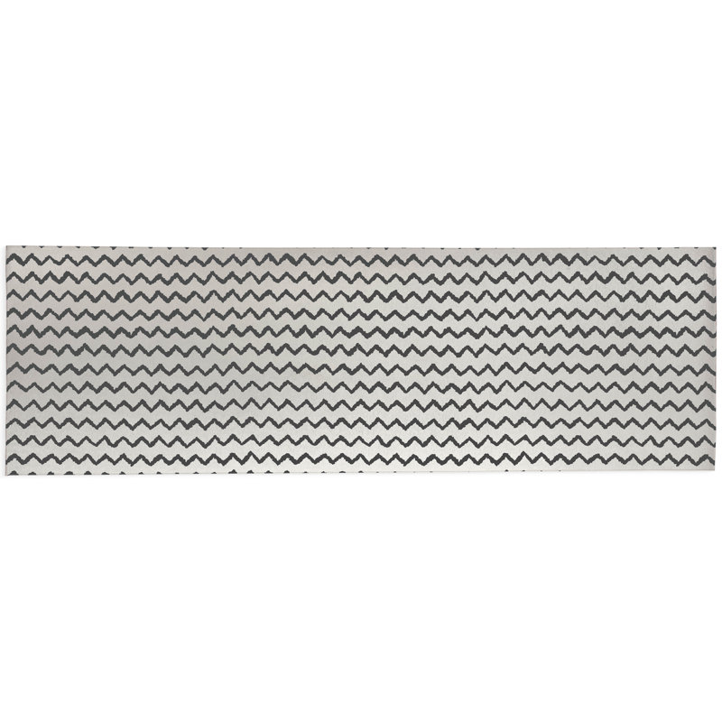 Chevron Wave Non-Slip Outdoor Rug, Runner 2'6" x 8'