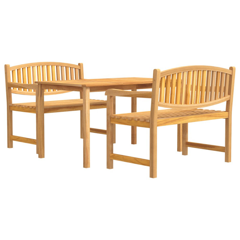 Teigan 2 - Person Teak Solid Wood Patio Dining Set Rectangular Table