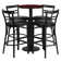 Naro 24'' Round Laminate Table Set with Round Base and 4 Ladder Back Metal Barstools