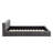 Queen Size Chenille Upholstered Platform Bed with Checkerboard Headboard-48068466