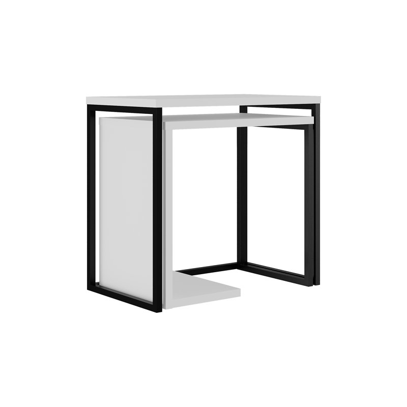Ajabah 2 Piece Nest of Tables – Stylish and Functional Nesting Tables, White