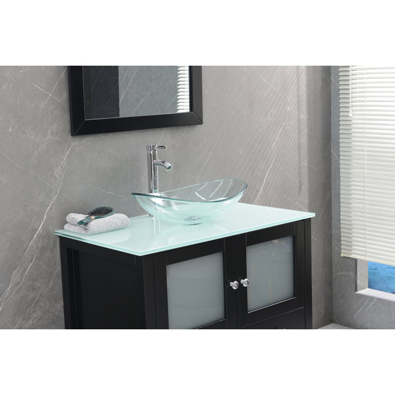 Najely 36" Single Bathroom Vanity Set, Black