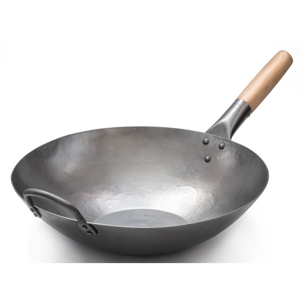 14 Inch Double Handle Pre-Seasoned Round Bottom Wok