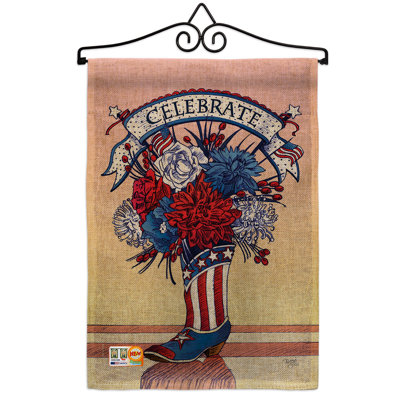 4e po américain, quatrième à 2 faces, en polyester de 19 côtés de juillet po ensemble de drapeau