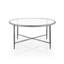 Table basse ronde en métal martelé à motif en X de Lalia-125211563