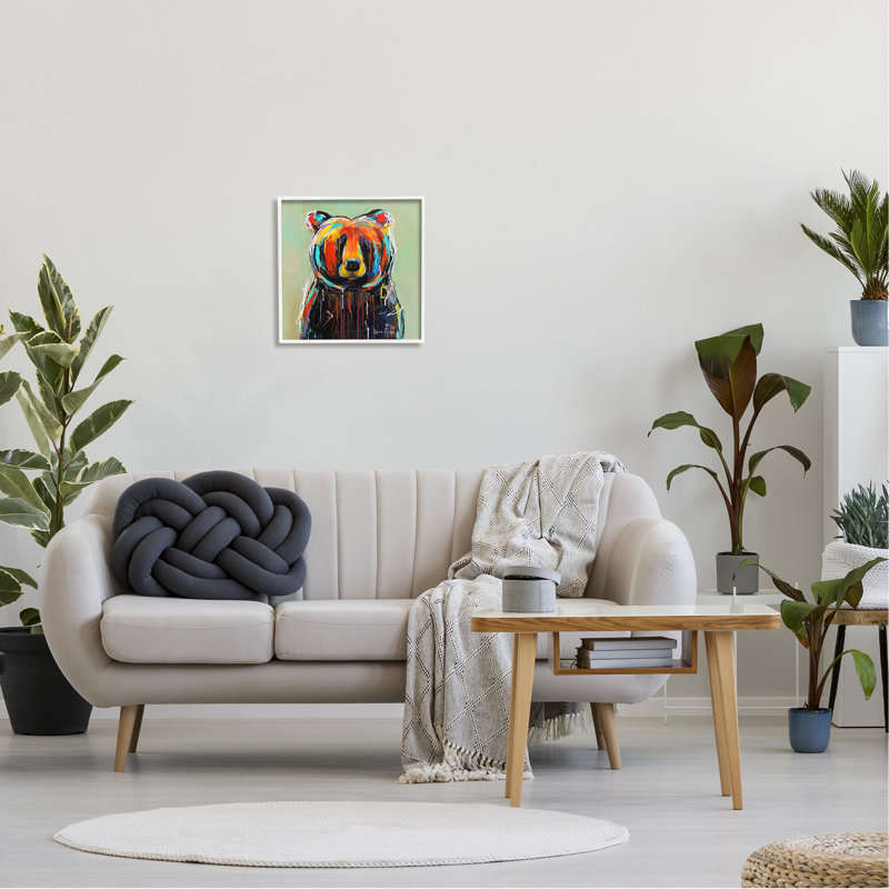 «Abstract Urban Bear Graffiti Gray», art de la giclée par Karrie Evenson, H 17 po x l 17 po x P 1,5 po