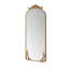 Miroir plein cintré arqué avec applique sculptée ornée rétro en haut et en bas, miroir mural suspendu