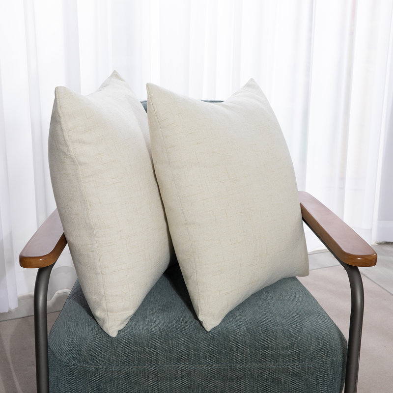Cynne Square Throw Pillow Cover, Cream, 40cm H x 40cm W x 1cm D