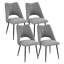 Ensemble 5 pièces de table de salle à manger et de chaises avec 4 chaises grises et une table blanche rétractable, idéale pour la cuisine, les sièges réglables, les sièges confortables pour 6 personnes, élégant-82835816
