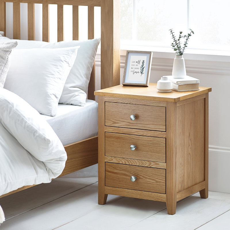 Kleon 44cm W Solid Wood Bedside Table