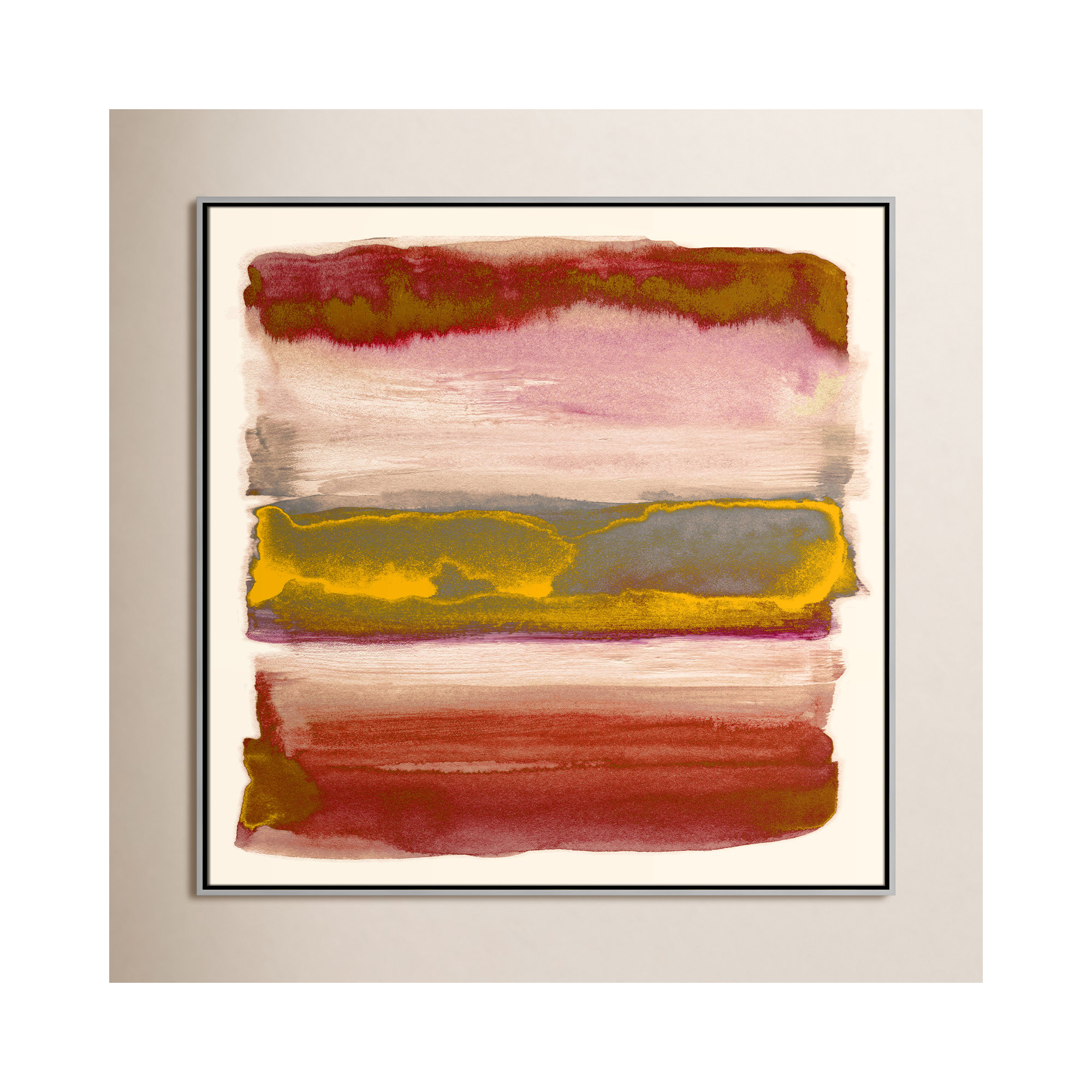 Yellow Sky II Print by Nan, 41.5" H x 41.5" W, Silver