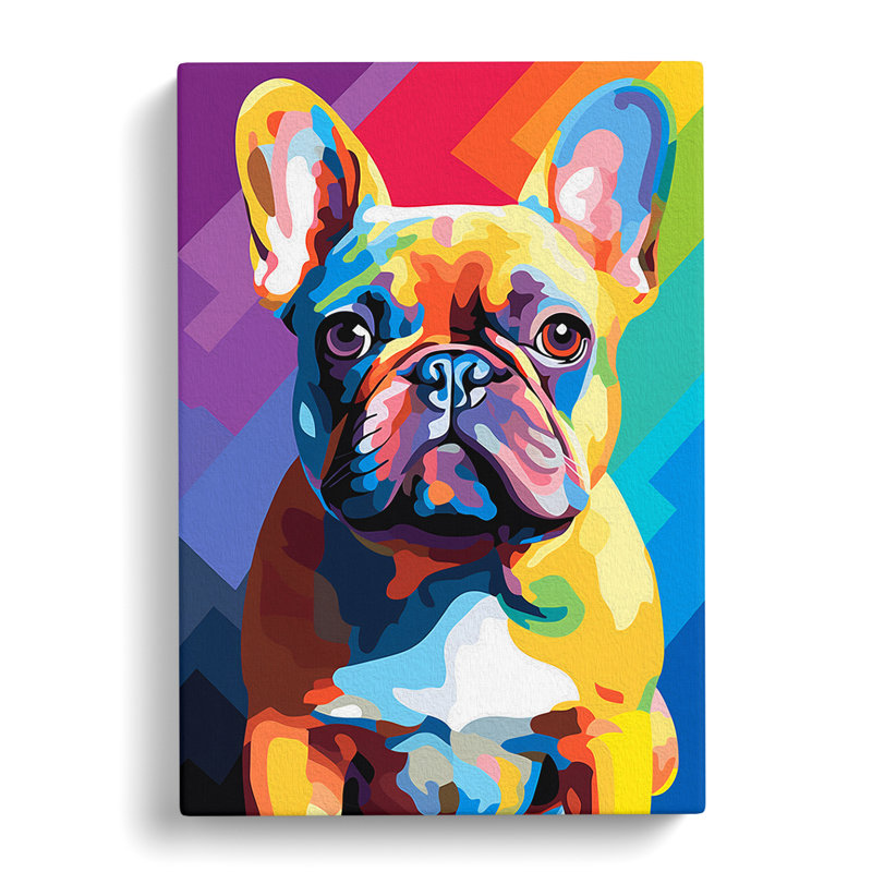 French Bulldog Colour Field - Wrapped Canvas, 76cm H x 50cm W x 3cm D