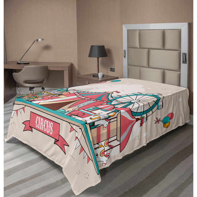 Multicolore Ambesonne, Drap plat pour lit simple