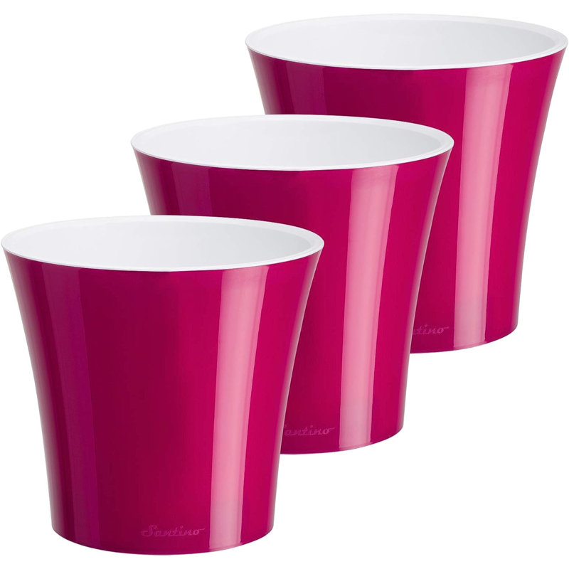 Nupur Pot Planter, 8" H x 8.5" W x 8.5" D, Pink/White