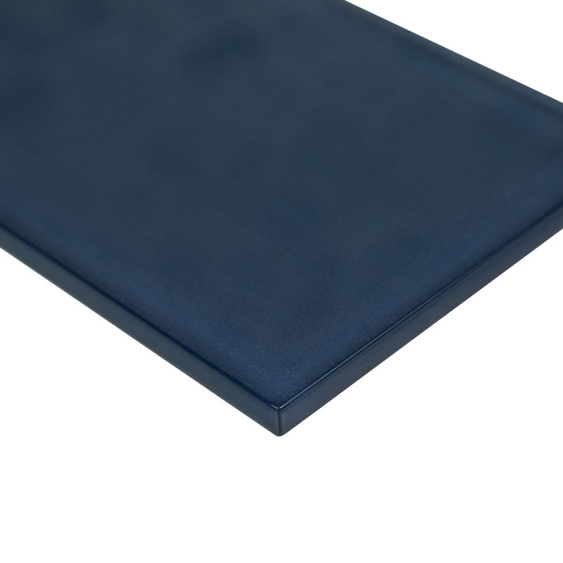 Rivella Subway 4 in. x 12 in. Glossy Glass Wall Tile, Astra Bleu