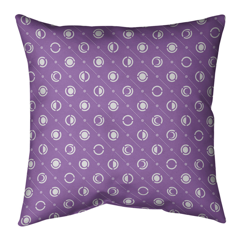 Motif de phases de lune classiques Coussin décoratif, H 14 po x l 14 po, Bourre en polyester, Violet clair