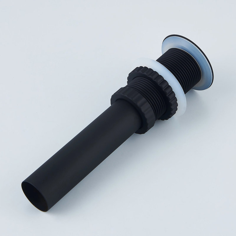 Drain escamotable standard pour lavabo de salle de bain sans trop-plein, Noir mat